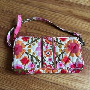 Vera Bradley Pink and Orange Floral Wristlet